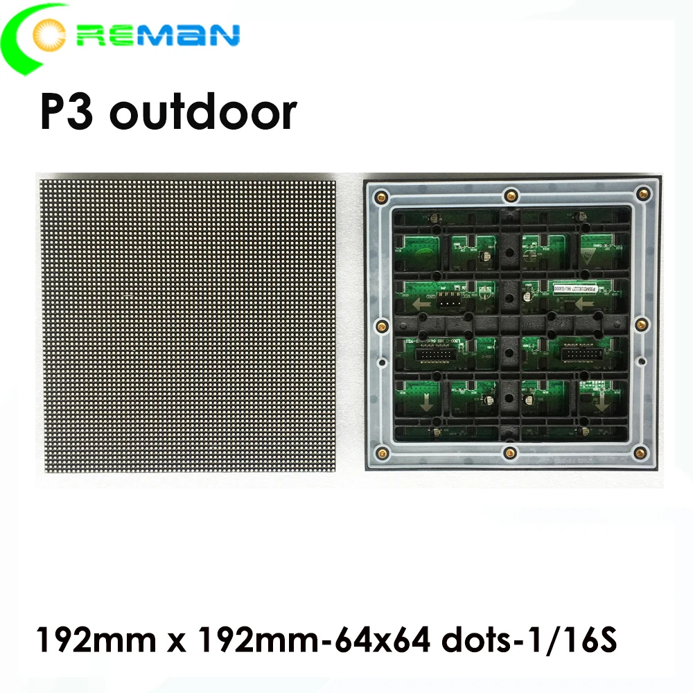 Дешевый дешевый наружный светодиодный модуль p3 64x64 smd1921 192 мм x дисплей 1/32S
