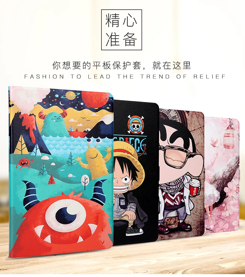 

Case for Huawei MediaPad M5 Lite 10 BAH2-W19 BAH2-L09 W09 10.1" Cover Cartoon Painting Flip Stand Soft Silicone Back Funda+ Flim