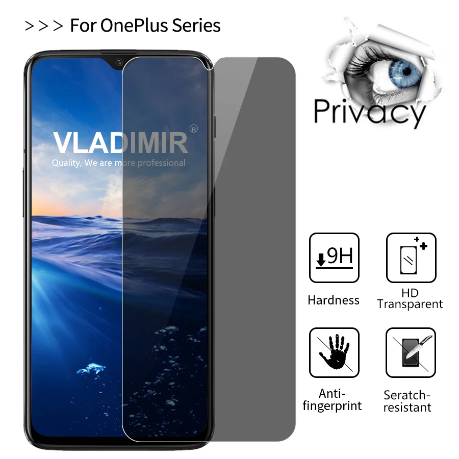 Владимир анти шпион надежное закаленное стекло для Oneplus 6 T 5 3 против
