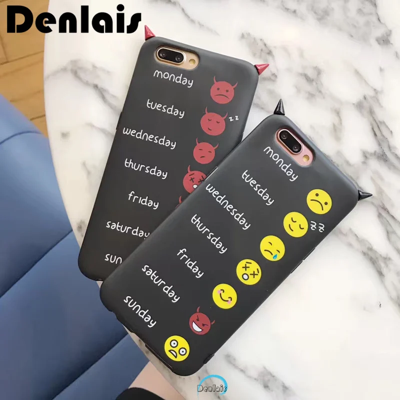 Новая Мода Дьявол уши телефон Сумки чехол для iPhone 7 с 4.7 дюйма Мягкий гель неделю