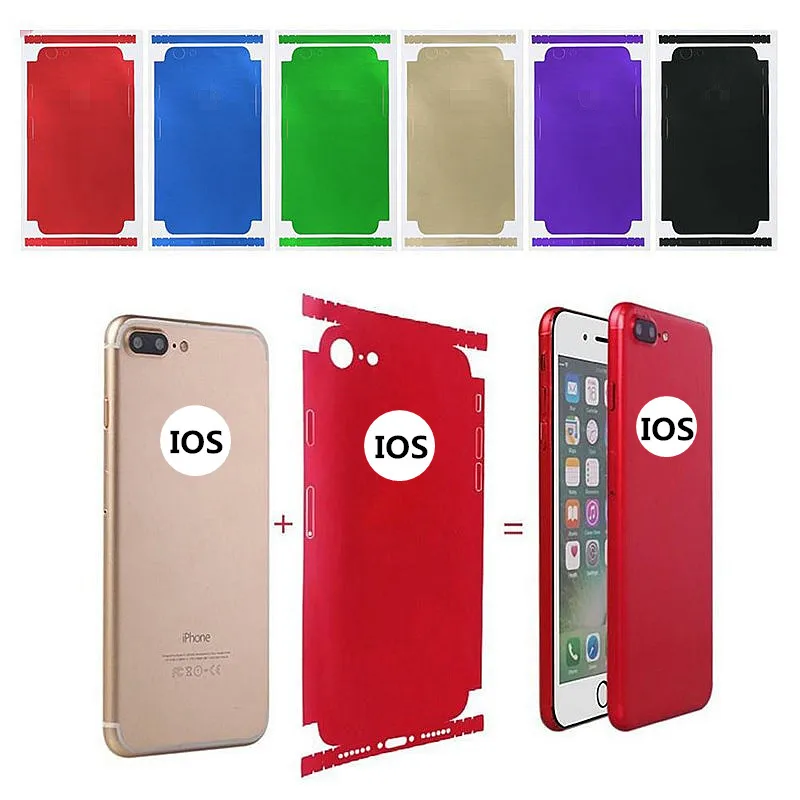 

Phone Decal Fitted Case Ice Film Sticker Back Screen Decoration Full Cover Surface Protector For iPhone 5 6 6S 7 8 Plus X XR XS