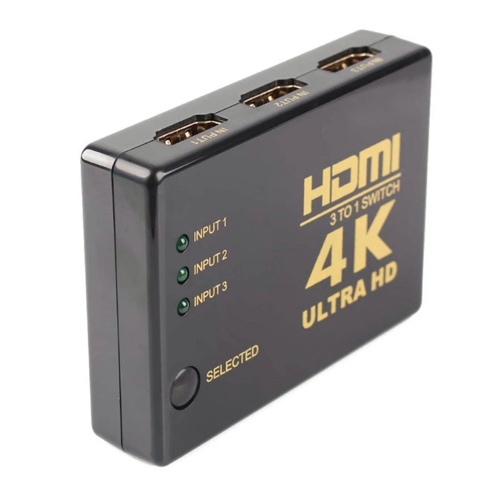 3 в 1 выход HDMI переключатель, 3 порта 4 к* 2 к коммутатор сплиттер коробка Видео Аудио адаптер переключатель Ultra HD для DVD HDTV Xbox PS3 PS4