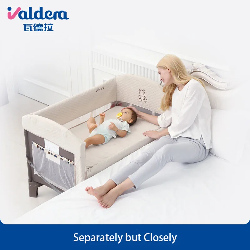 Детские кроватки,, Детская игровая кровать Valdera, Складная Многофункциональная кроватка для новорожденных, переменный стол, дорожные кровати
