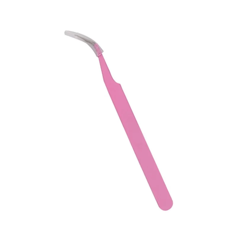 Розовые брови нержавеющая сталь tweezers Наращивание ресниц Пинцет прямой или изгиб Пинцет по выбору косметические принадлежности для макияжа
