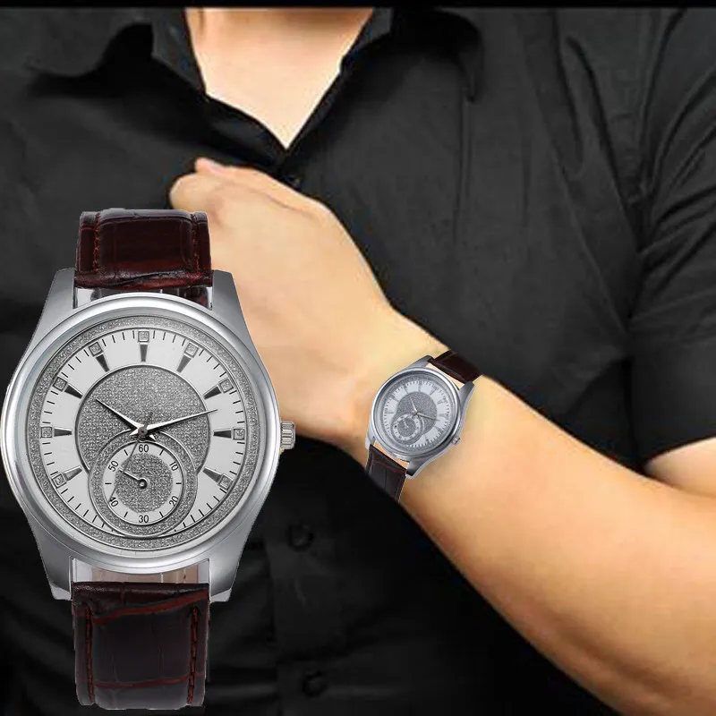 

Mens Watches Top Brand Luxury 2019 New Men Leather Stainless Steel Dial Quartz Wrist Watch relogio feminino