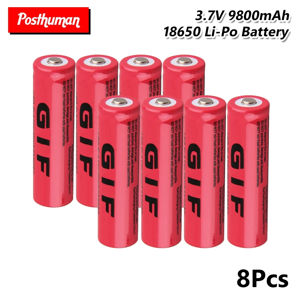 

3.7V Rechargeable Lipo Cell Battery 18650 9800mAh High Capacity GIF 18650 Battery power high discharge For electronic cigarette