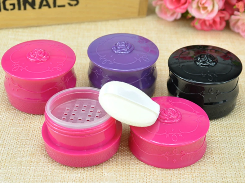 50pcs 20g empty loose powder jar with sifter Cosmetic plastic powder