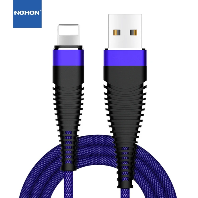 

NOHON 1m 2m USB Charge Cable for iPhone 5 5S 6 6S 7 8 Plus X Fast Charging USB Data Sync Cable for iPad 4 5 6 Phone Charger Wire