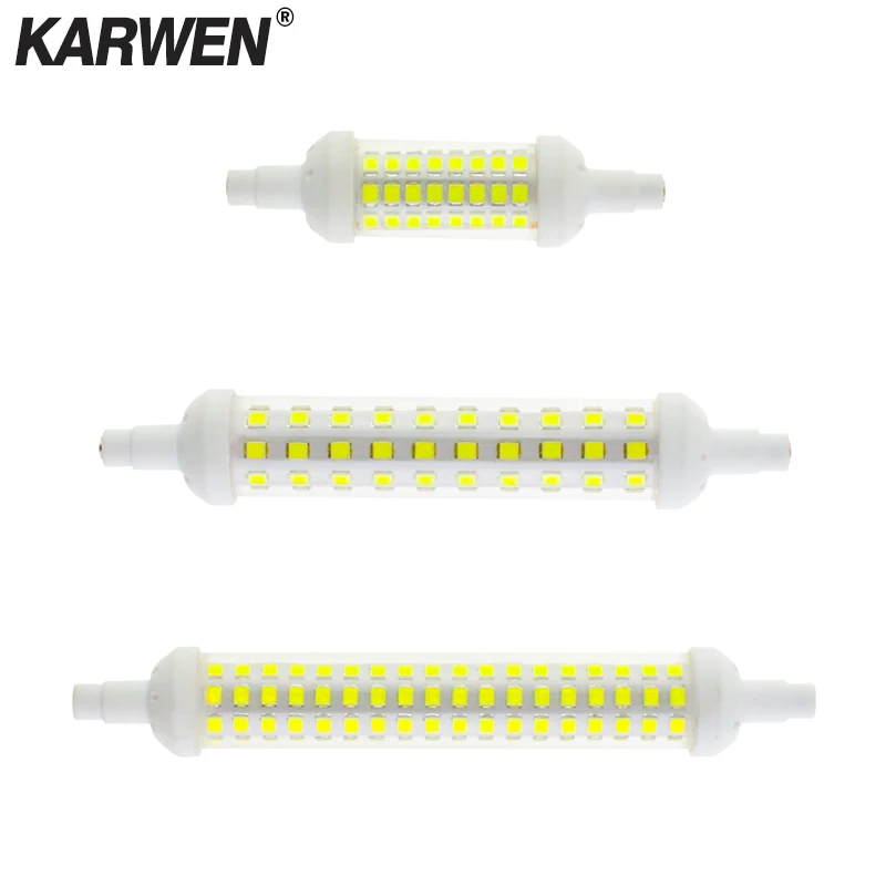 KARWEN Светодиодная лампа R7S 220 В 6 Вт 9 12 SMD 2835 78 мм 118 135 Энергосберегающая сменная