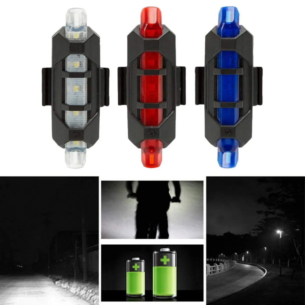 Excellent 2019NEW  Universal Bicycle LED Signal Warning  Flashlight Rear Tail Light USB Rechargeable Waterproof Safety Bike Light 3