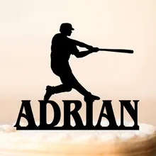 Бейсбольный торт Топпер персонализированное название бейсбольное украшение для именинного торта на заказ с днем рождения украшения спортивные темы