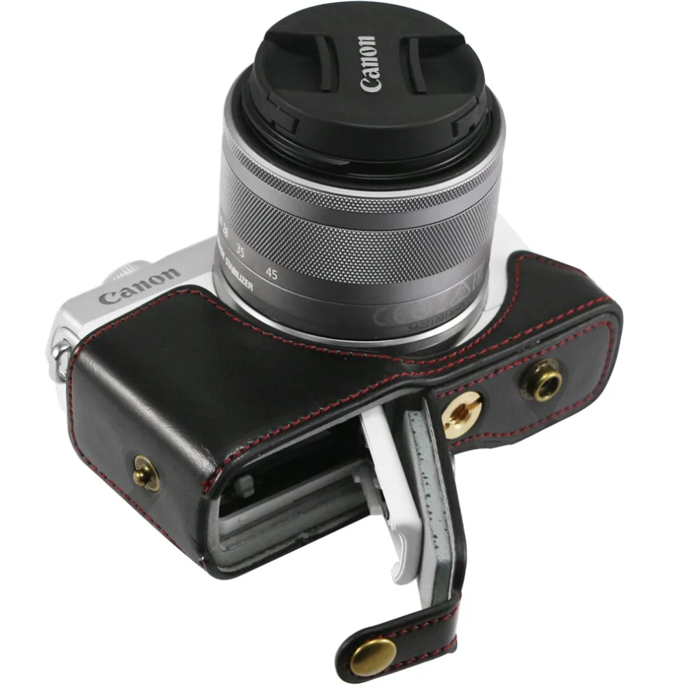 Точный чехол из искусственной кожи для цифровой камеры для Canon EOS M10 M100 EOS M200 15-45 мм с ремешком