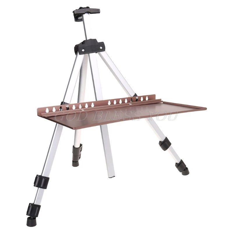 Tanie Artysta sztalugi taca wymiana ze stopu aluminium szkic Rack składane tace do przechowywania