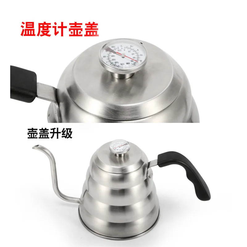 New 304 Stainless Steel Thermometer Drip Kettle Tea pot Brewing Pot Hand Punch Coffee Pot Filter Tools Coffeeware 1200ml New 304 Stainless Steel Thermometer Drip Kettle Tea pot Brewing Pot Hand Punch Coffee Pot Filter Tools Coffeeware 1200ml