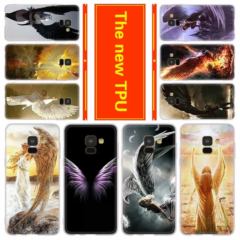 

Phone for Samsung Galaxy J6 J4 Plus J8 J3 J7 2018 J5 J3 j7 2017 2016 j6 Prime Cover Case angel wings