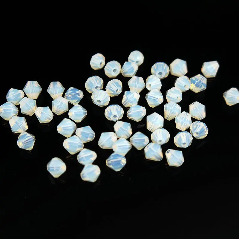 

TianBo 100pcs Opal Color 4mm Bicone Crystal Beads Glass Beads Loose Spacer Beads DIY Jewelry Making Austria Crystal Beads