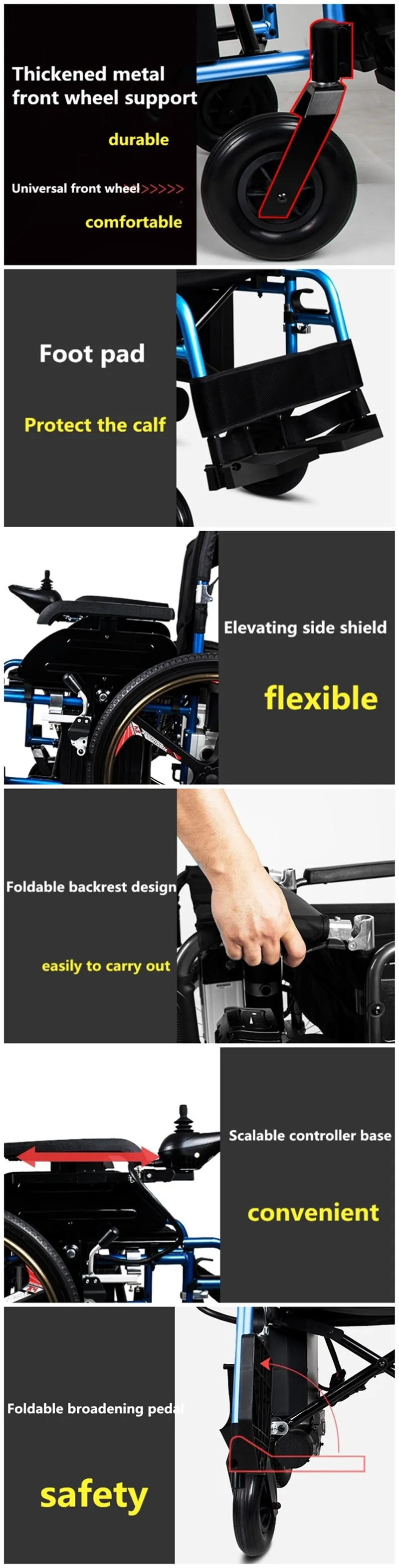 Philippines price power motor remote  reclining  electric wheelchair (8)
