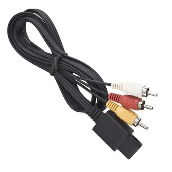 

100pcs 1.8m 6FT AV TV 3RCA 3 rca Video Cord Cable For Game cube/for SNES GameCube/for Nintendo for N64 64 Game Cable