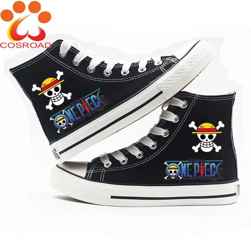 

Cosroad Anime ONE PIECE Luffy Cosplay Canvas Shoes Roronoa Zoro Leisure high-top Shoes Men Women Costume Hip Hop Canvas Shoes