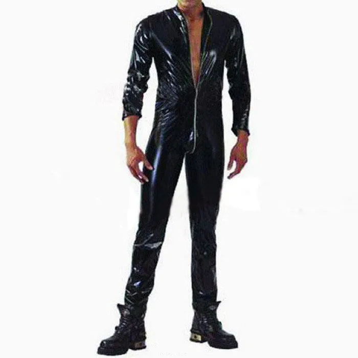 sexy mens leather jumpsuit 
