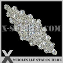 20 шт./партия) Свадебная металлическая аппликация из горного хрусталя бисерная нашивка для свадебное платье под заказ украшение, X1-RAT2174