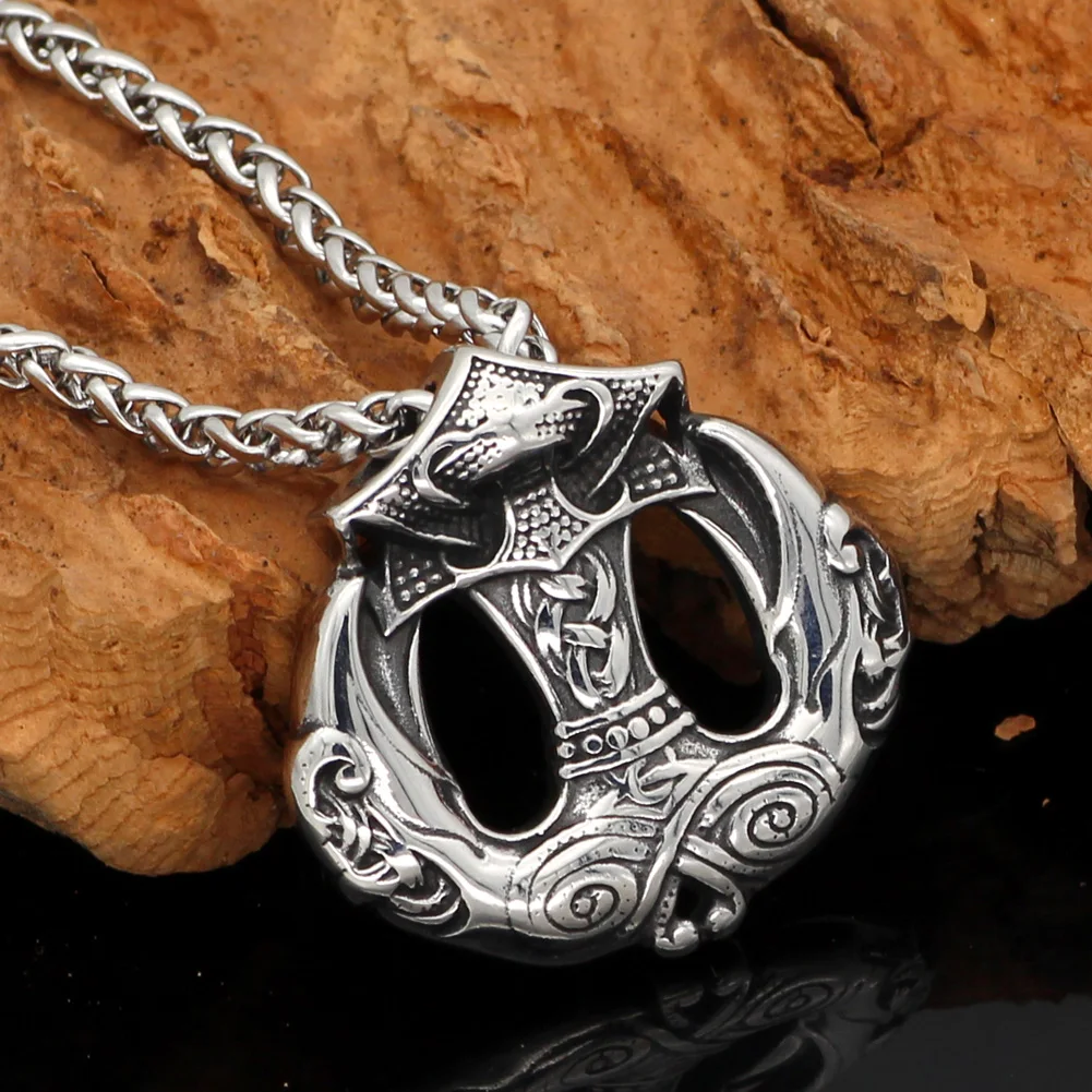 Скандинавский Викинг odin Ворон Тор молот Mjolnir stainles стальной кулон