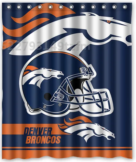 Waterproof Shower Curtains Denver Broncos Curtain mat Print Polyester Fabric Bathroom With 12 Hooks | Дом и сад