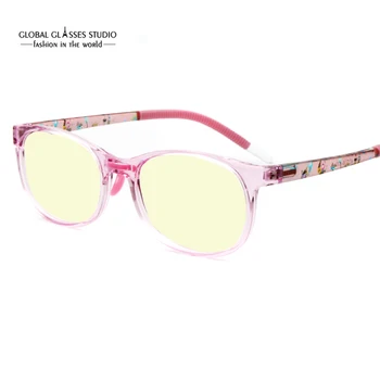 

Cute New Transparent Pink Black Purple Frame TR90 Anti Blue Light Blocking Glass Children Baby Glasses eyeglasses Eyewear BG127