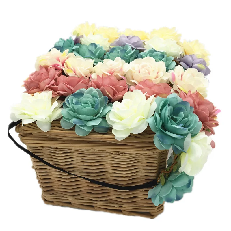 

Wholesale Flower Headbands Woman Girl Hair Accessories Bridal Wedding Rose Flower Crown Flower wreath Elastic Headdress Garlands