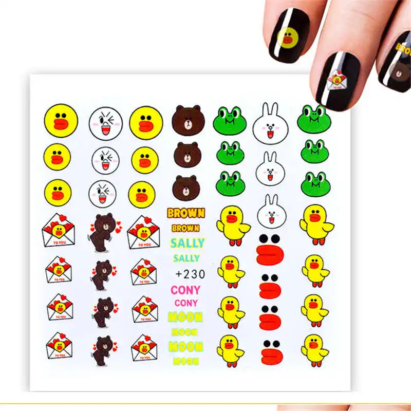 Японский дизайн муми-долины, мультяшные водные наклейки для ногтей, обертывания, слайдеры для ногтей, набор водяные наклейки для ногтей, художественный маникюр, Decoracion - Цвет: 230