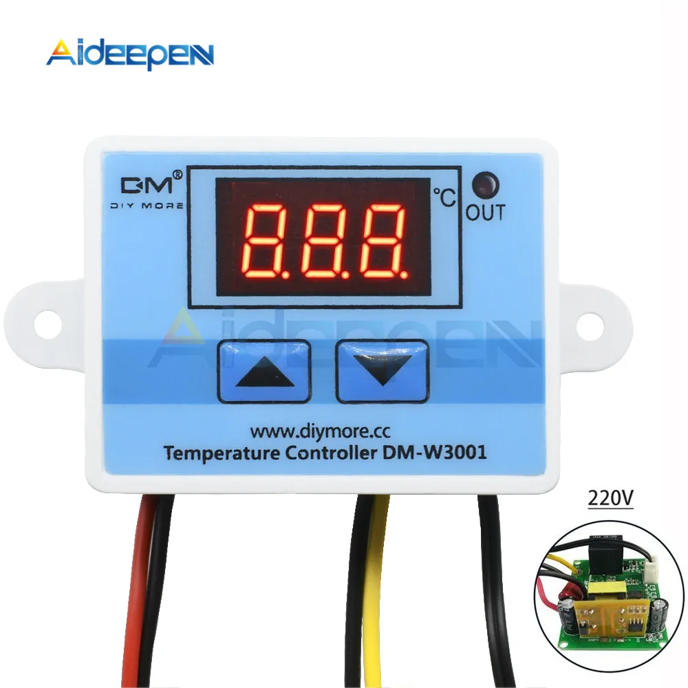 

W3001 110V 220V Digital Temperature Controller Thermostat Thermo Incubator Heater Regulator AC-DC Transformer Isolated Power