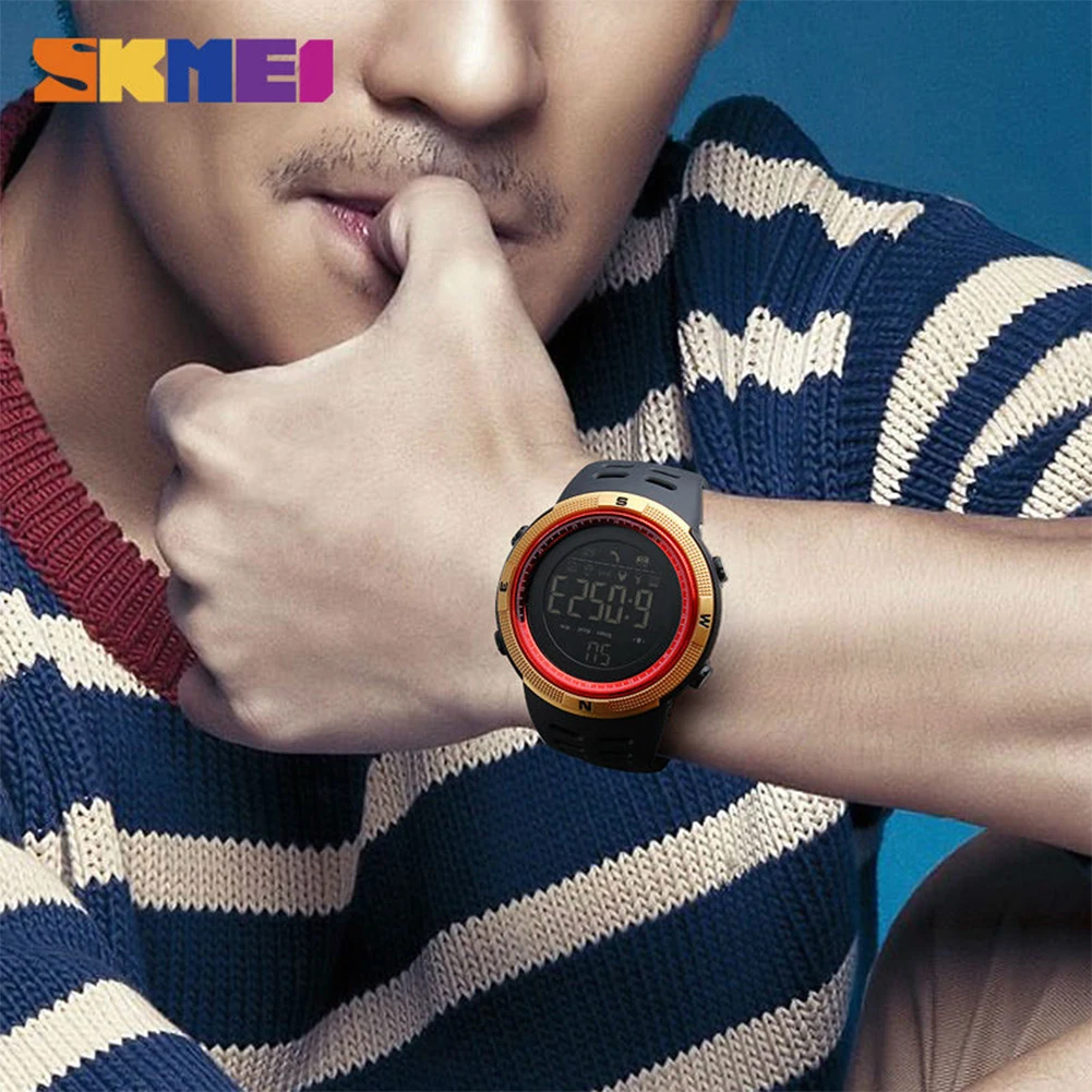 

SKMEI Men Male Wristwatch 50m Waterproof Smart APP Sync SMS Reminder Pedometer Calories EL Back Light