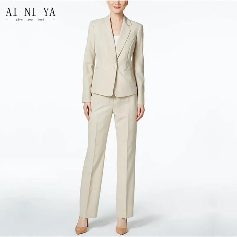 Для женщин брюки костюм новые женские элегантные деловые рабочая одежда костюмы Для женщин; Длинные рукава блейзер женские брюки офис