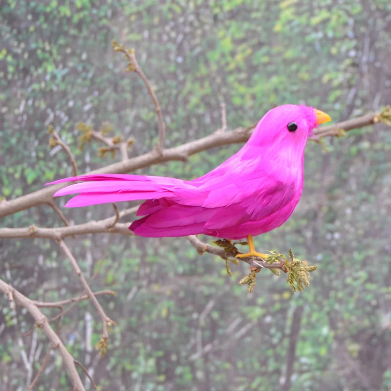 

Птица с розовыми перьями, примерно 16 см, модель ручной работы, птица из полиэтилена и перья, реквизит, украшение для дома, игрушка, подарок на Рождество, w3908