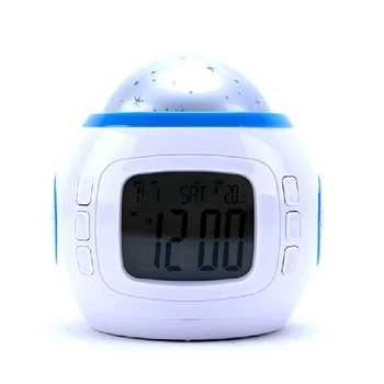 

Color Changing Music Projection table clocks desktop Alarm Clock with Calendar Thermometer +Snooze function+backlight