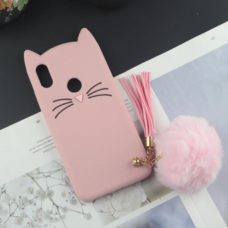 Cute 3D Cartoon Silicon Case for Xiaomi Redmi Note 5 Cases Japan Glitter Beard Cat Lovely Ears Kitty Cover for Redmi Note5 Pro