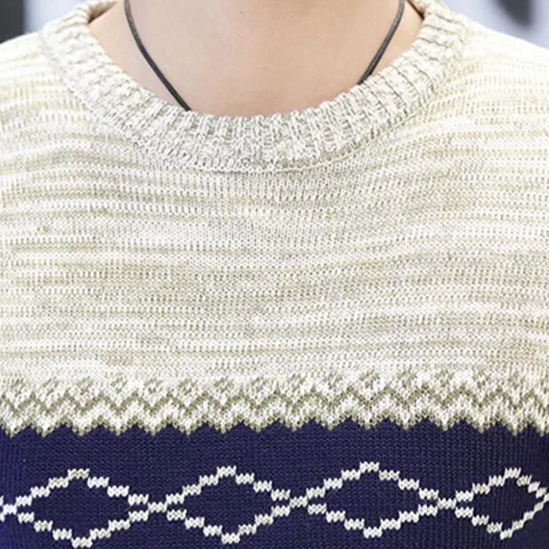 LEFT ROM 2019 New Sweaters Men Fashion Style Autumn Winter Patchwork Knit shirts Man Quality brand