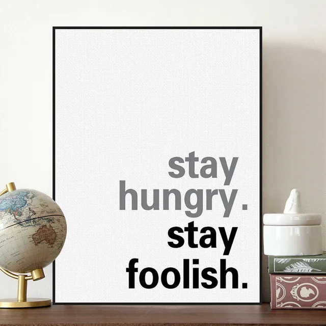 minimalist nordic black white motivational typography jobs quote art print poster wall picture canvas painting living