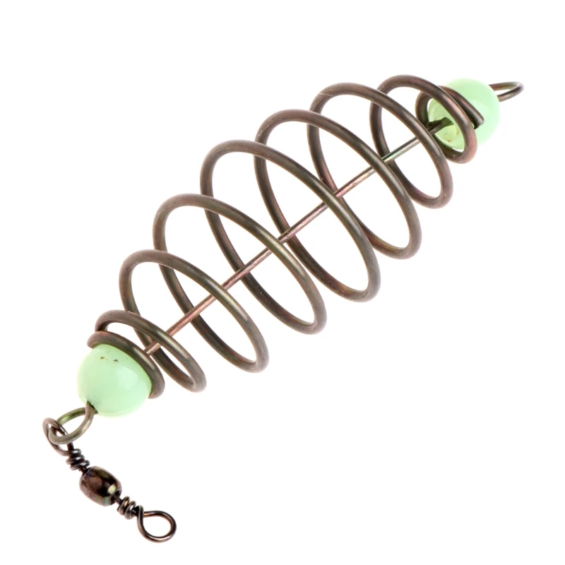 Fishing Bait Spring Lure Inline Hanging Tackle Stainless Steel Feeder 5 Pcs/Set