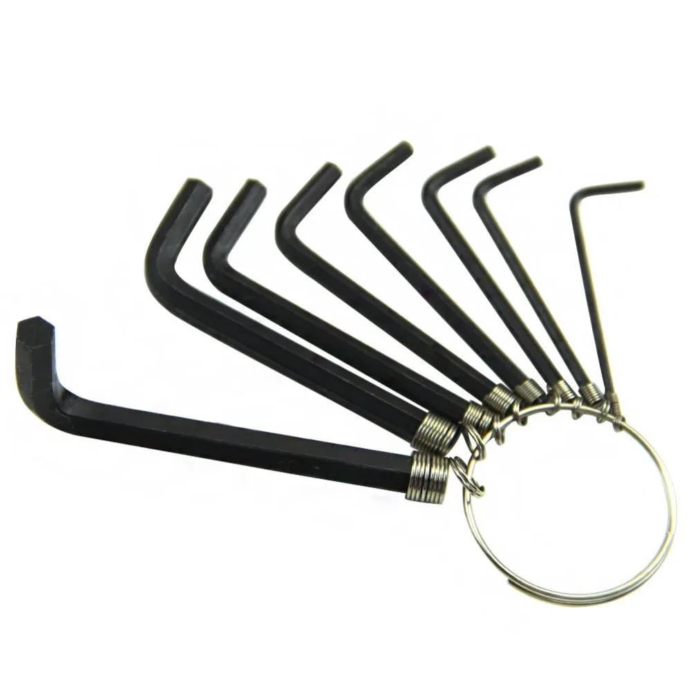 ALLEN KEY WRENCH SET 1.5MM 6MM WITH KEYRING 8 PIECE METRIC HEX