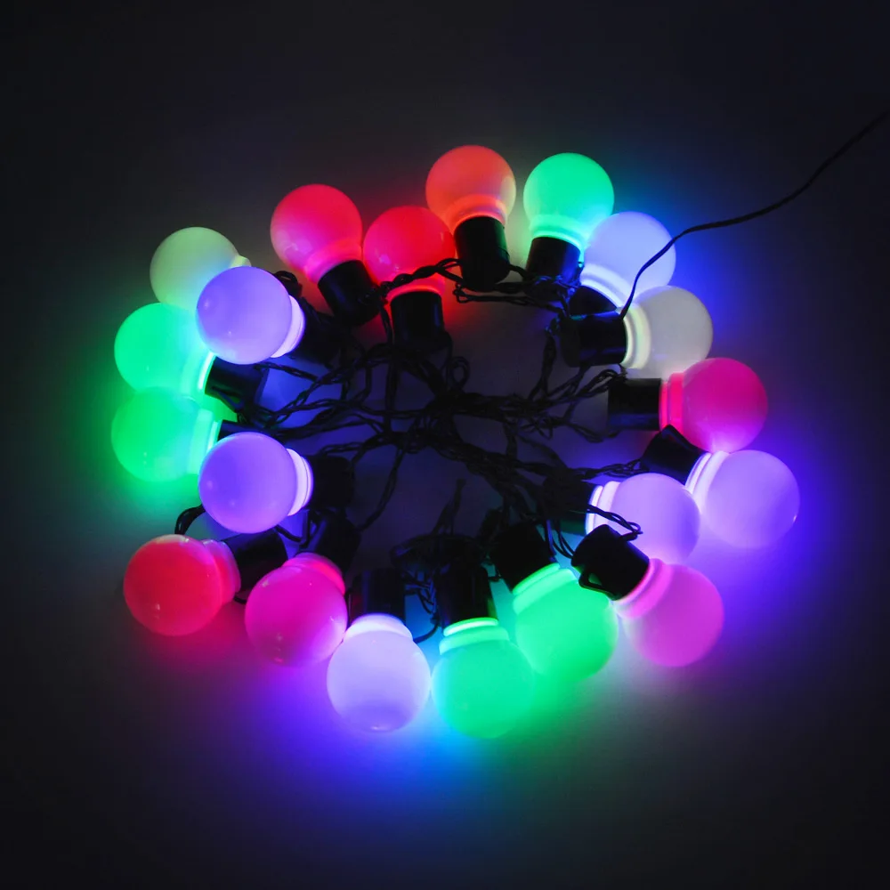 Садовая гирлянда светодиодный лампы на веревочке вечерние свадебные сказочные фонари для патио шарик светодиодная лента Домашний Декоративный Забор Газон лампа - Испускаемый цвет: Milky Bulb Colorful