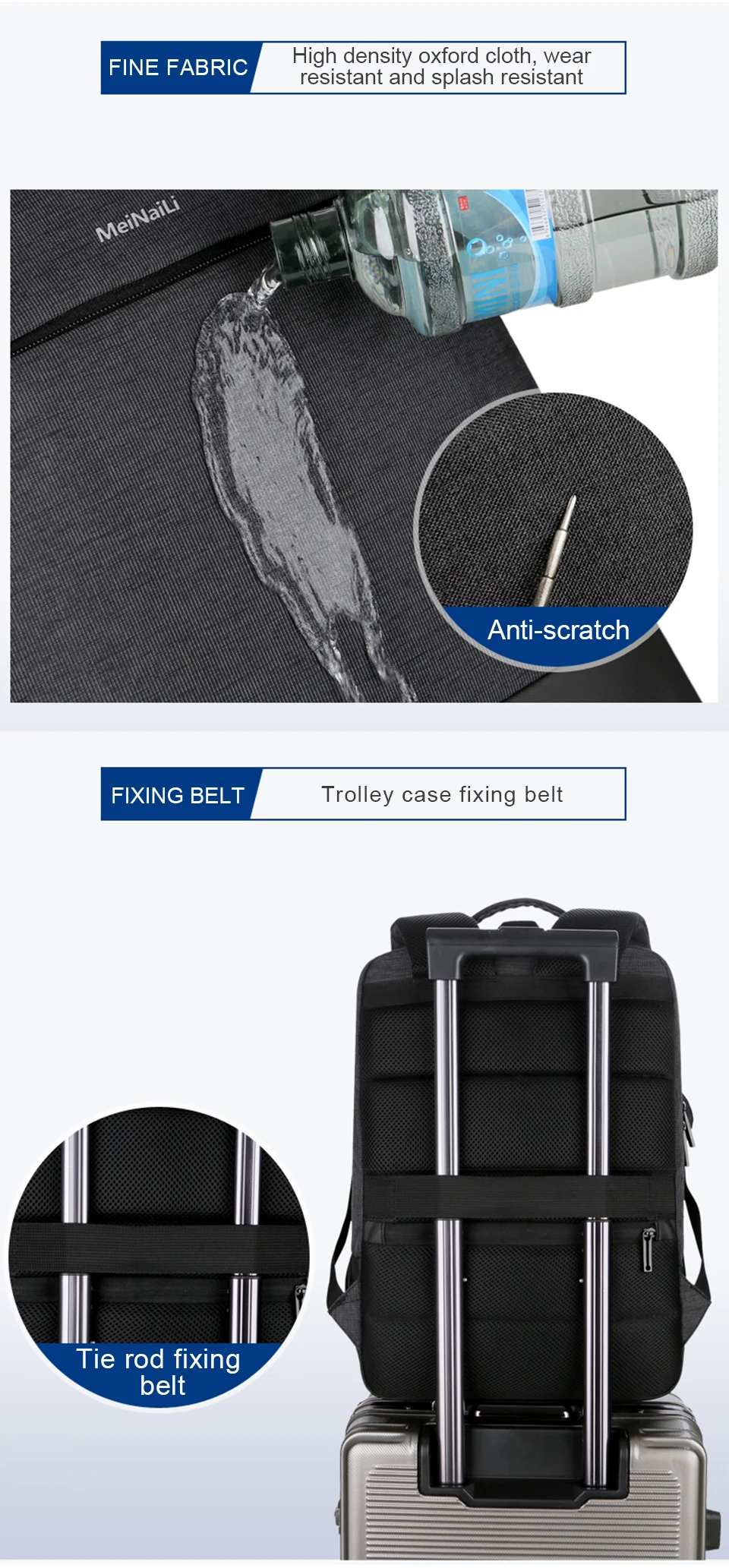 Business Backpack Travel Backpacks 15.6 Inch Laptop Notebook Back Pack Men Waterproof Bagpack Office Women Male USB Charging Bag (5)