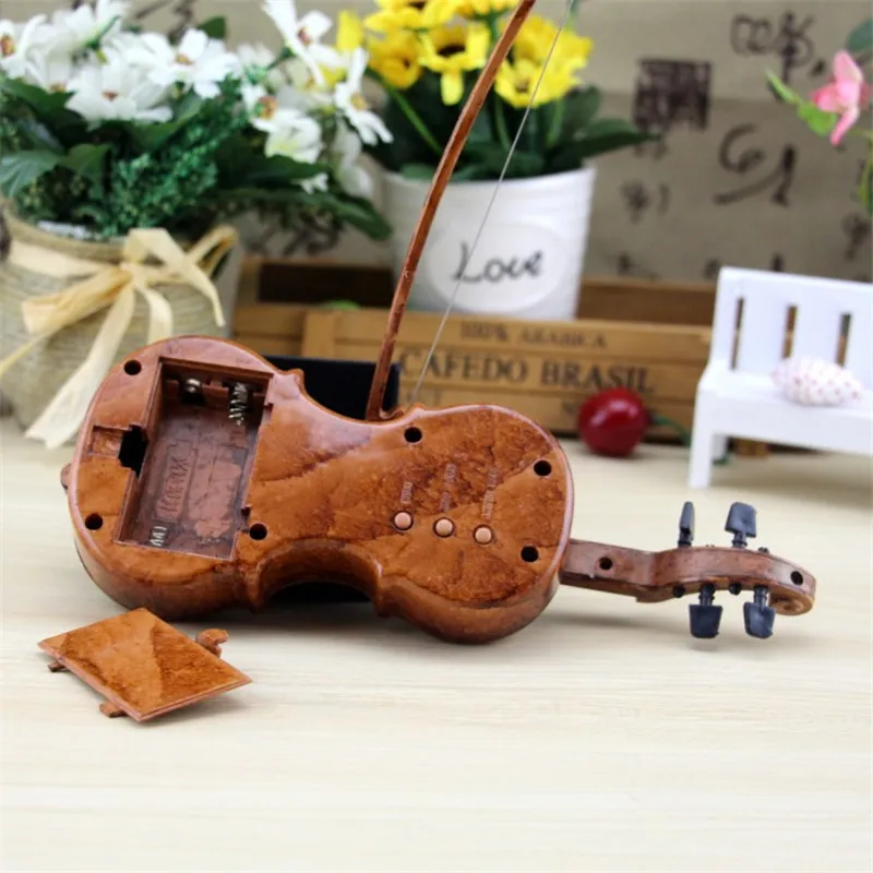 Dibujado a mano violín caja de música adornos lindo Mini caja de música Regalo de Cumpleaños violín miniatura artesanía decoración del hogar Dibujado a mano violín caja de música adornos lindo Mini caja de música Regalo de Cumpleaños violín miniatura artesanía decoración del hogar