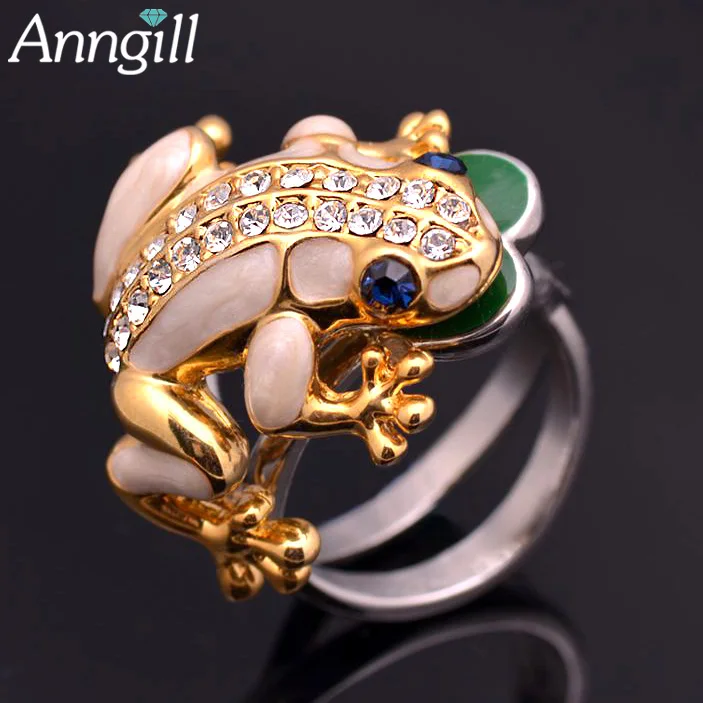 Женские и мужские кольца ANNGILL золотого цвета с животными ювелирные изделия в