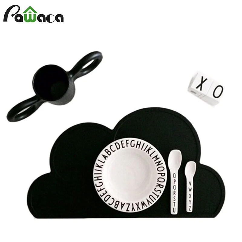 Kids Cloud shape Silicone Insulation Kitchen Placemats Cute Placemat Pad Dining Table Mats Washable Portable Place Mat