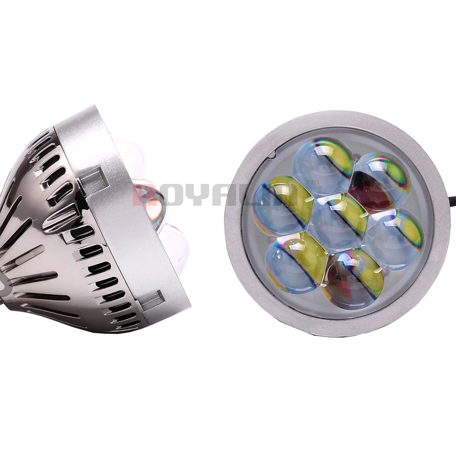 Kaufen ROYALIN Auto LED High Beam Projektor Scheinwerfer Objektiv mit Teufel Augen Motorrad Lichter für H1 H4 H7 9005 lampen Nachrüstung DIY