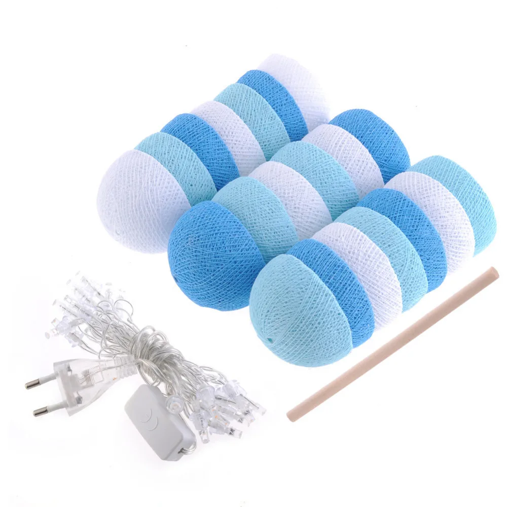 

20 LEDS Sweet Skyblue Color Scheme Cotton Balls With LED Light String Light Fairy For Wedding Christmas Party Home Decor