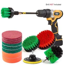 Drill Brush Scrub Pads 8 Piece Power Scrubber Cleaning Kit All Purpose Cleaner Scrubbing Cordless Drill for Cleaning Pool#619