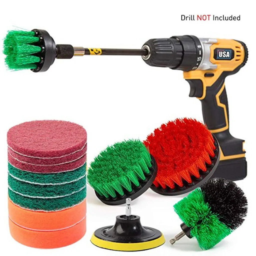 

Drill Brush Scrub Pads 8 Piece Power Scrubber Cleaning Kit All Purpose Cleaner Scrubbing Cordless Drill for Cleaning Pool #619