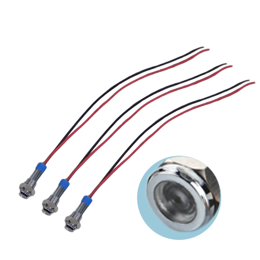 

Tonewan LED Metal Car Indicator light 6mm waterproof Signal lamp 12V with wire red yellow blue green white 6ZSD.X super offer